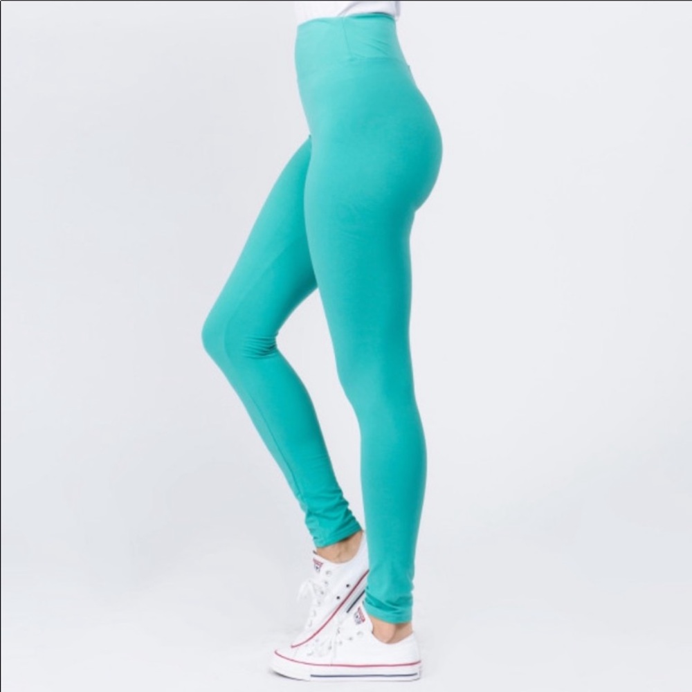 MINT BLUE HIGH WAIST LEGGINGS
